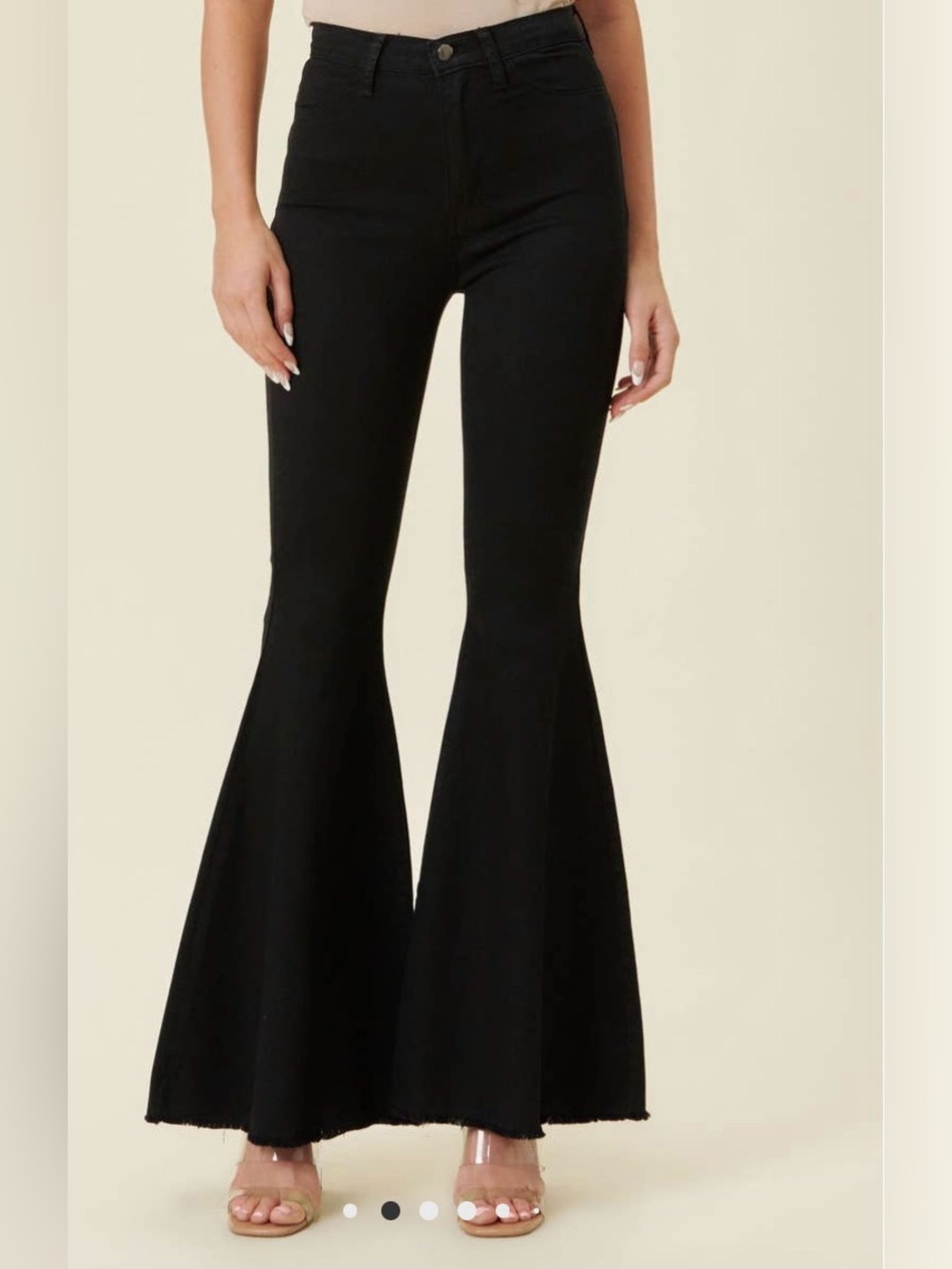 Vibrant Black Flared Stretch Jeans